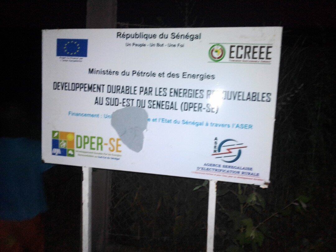 Panneau projet DPER-SE ECREEE ASER